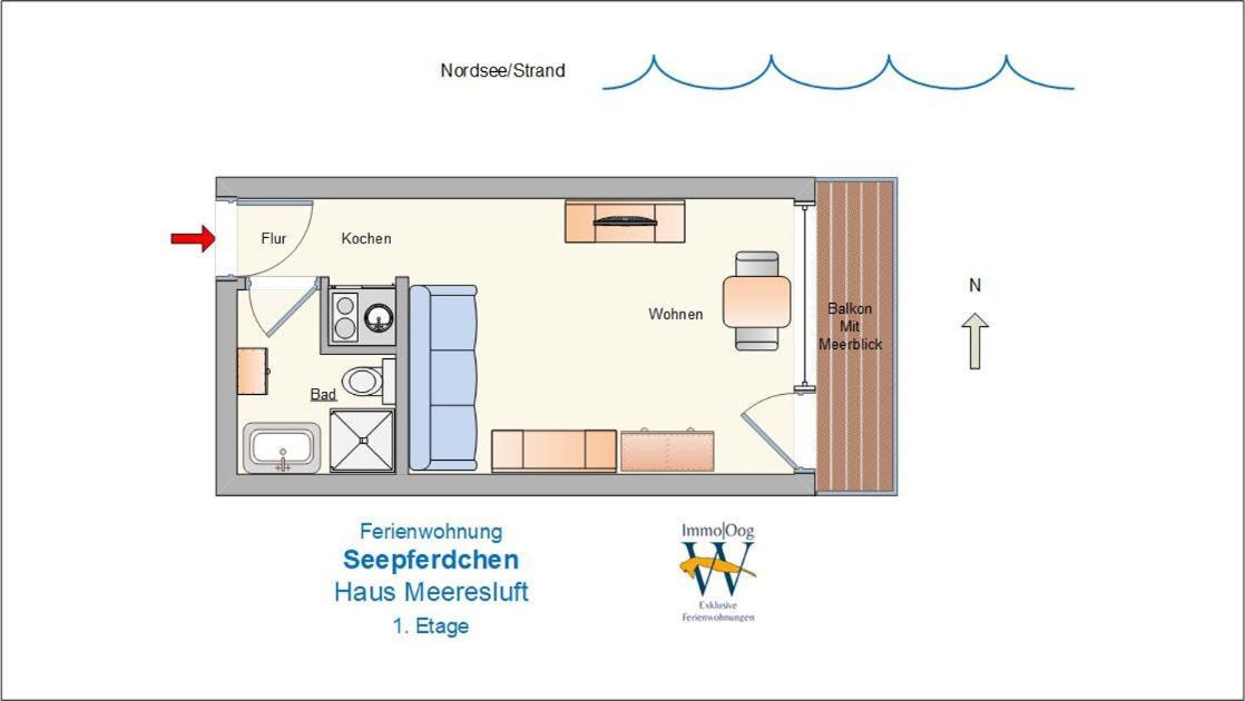 Seepferdchen - Kuscheliges Apartment Mit Meerblick-Balkon Вангероге Екстериор снимка
